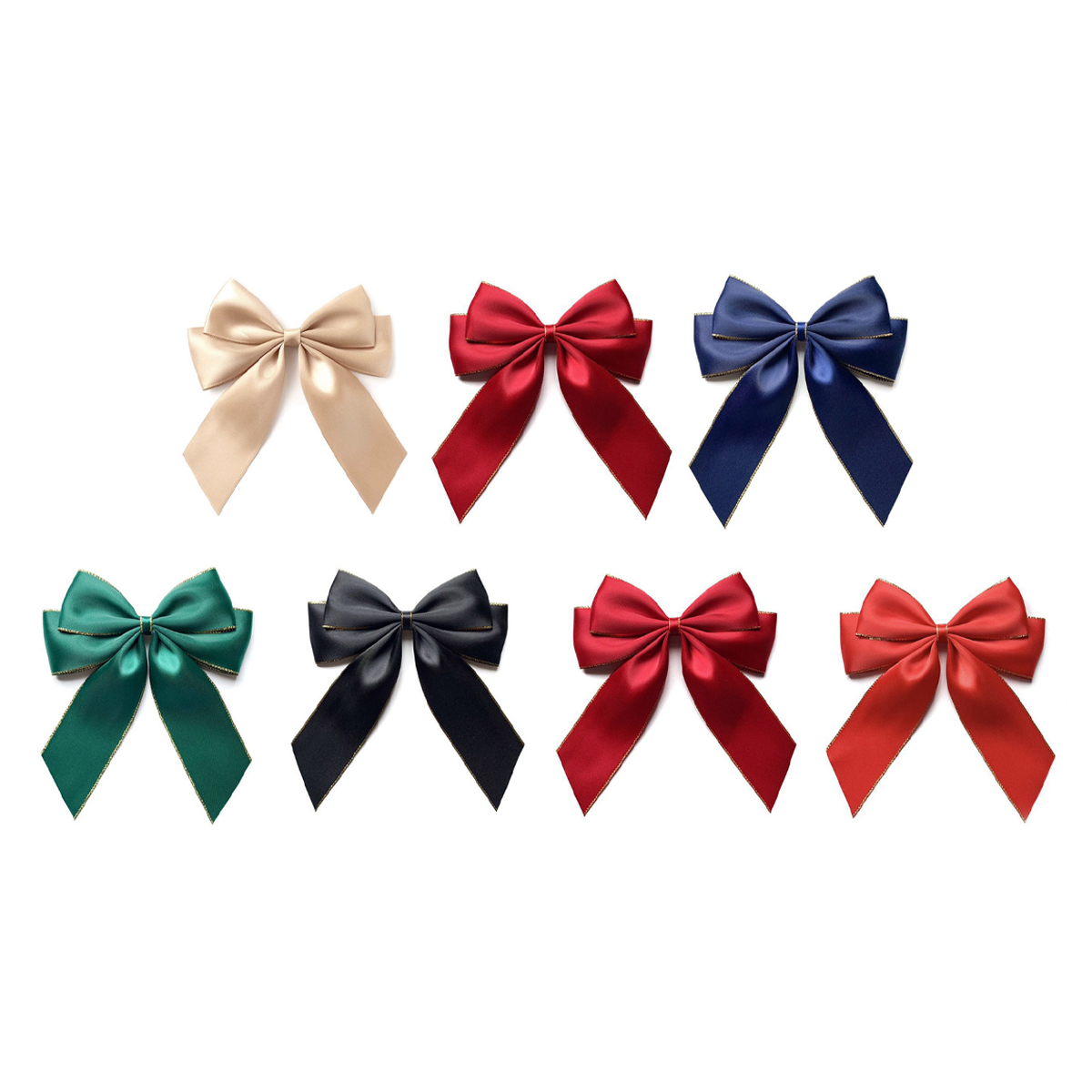 Red Satin Decorative Bow with Gold Trim for Gift Wrap 5