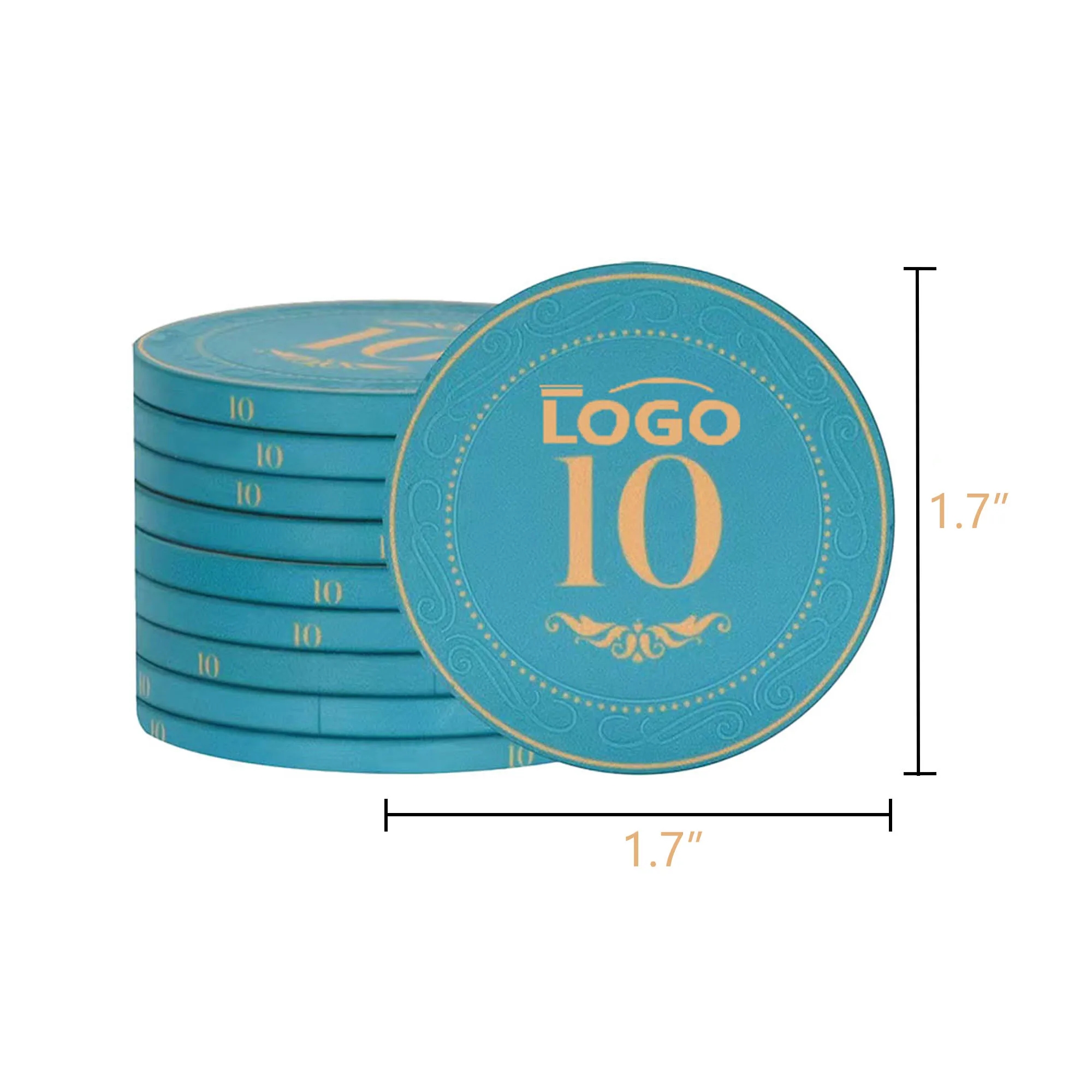 Casino Gambling House Ceramic Poker Chips 3