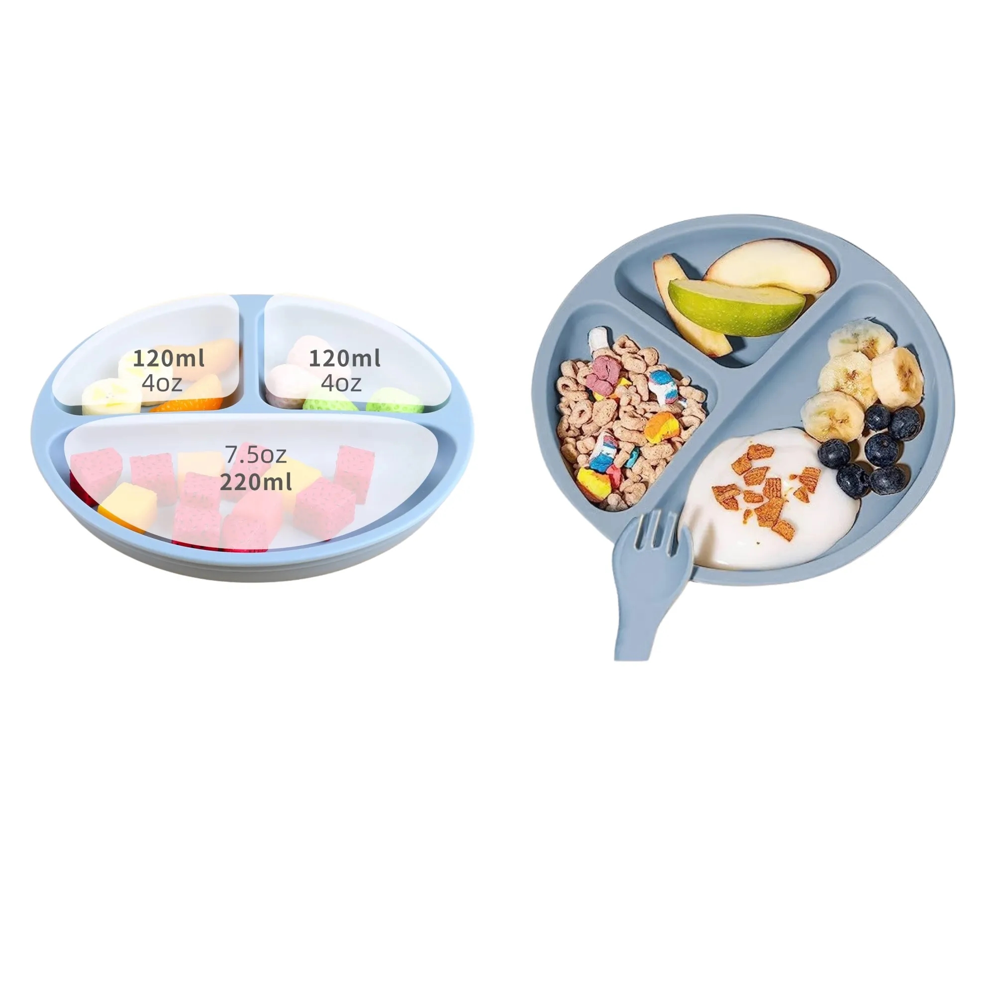 Children's Anti-Drop Silicone Tableware Set With Suction Cup 10