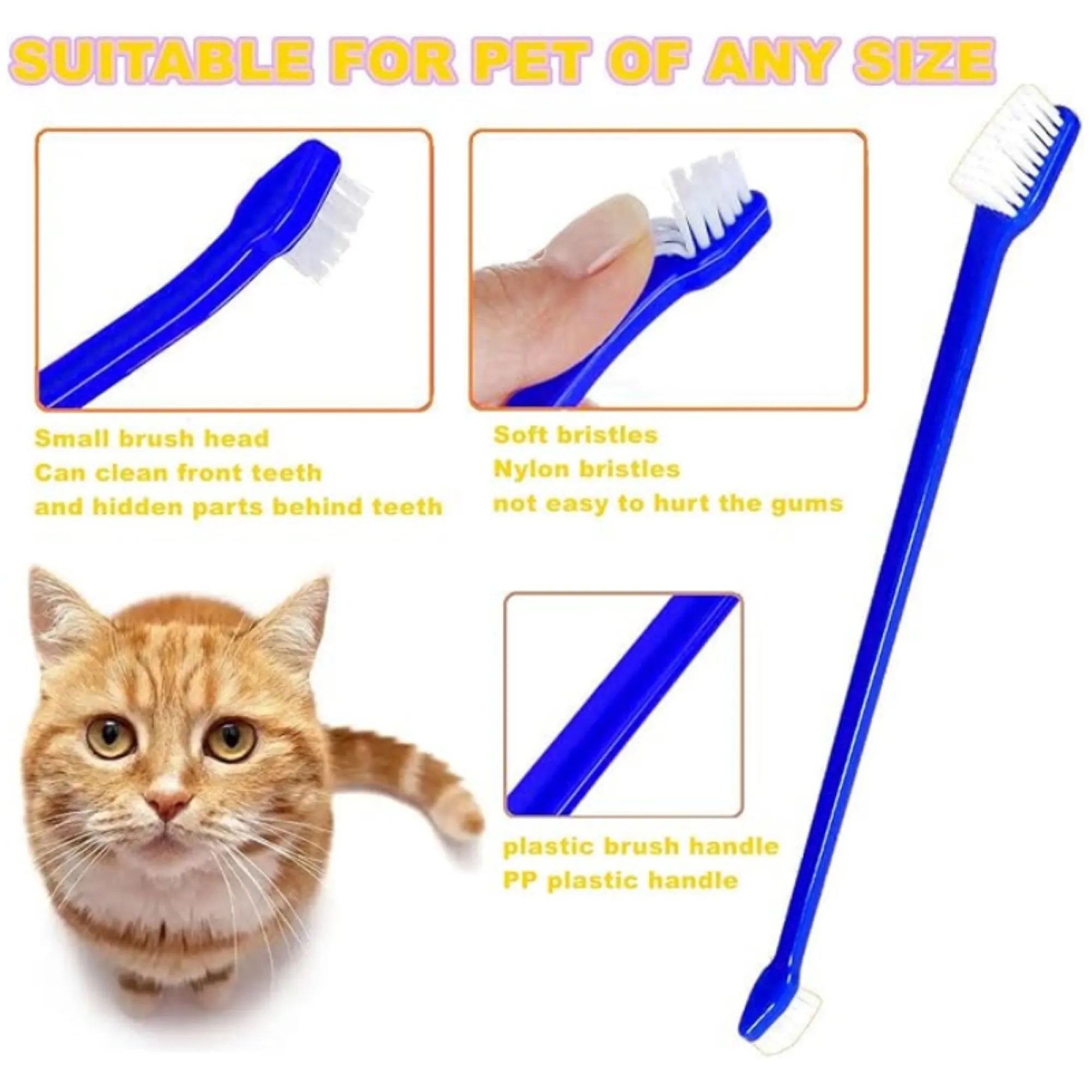 Double-Ended Toothbrush With Handle For Pets 3