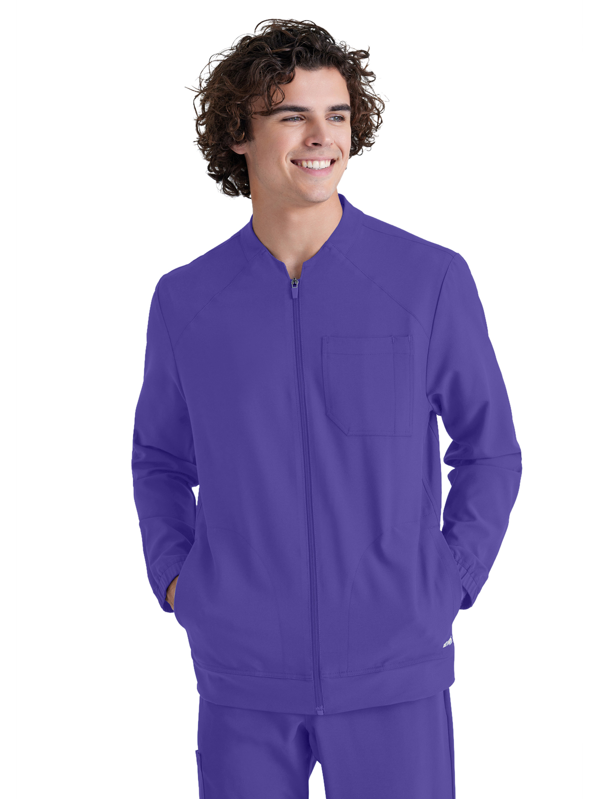 Grey's Anatomy Evolve Stretch - Men's Three-Pocket Cycle Warm Up Scrub Jacket 16