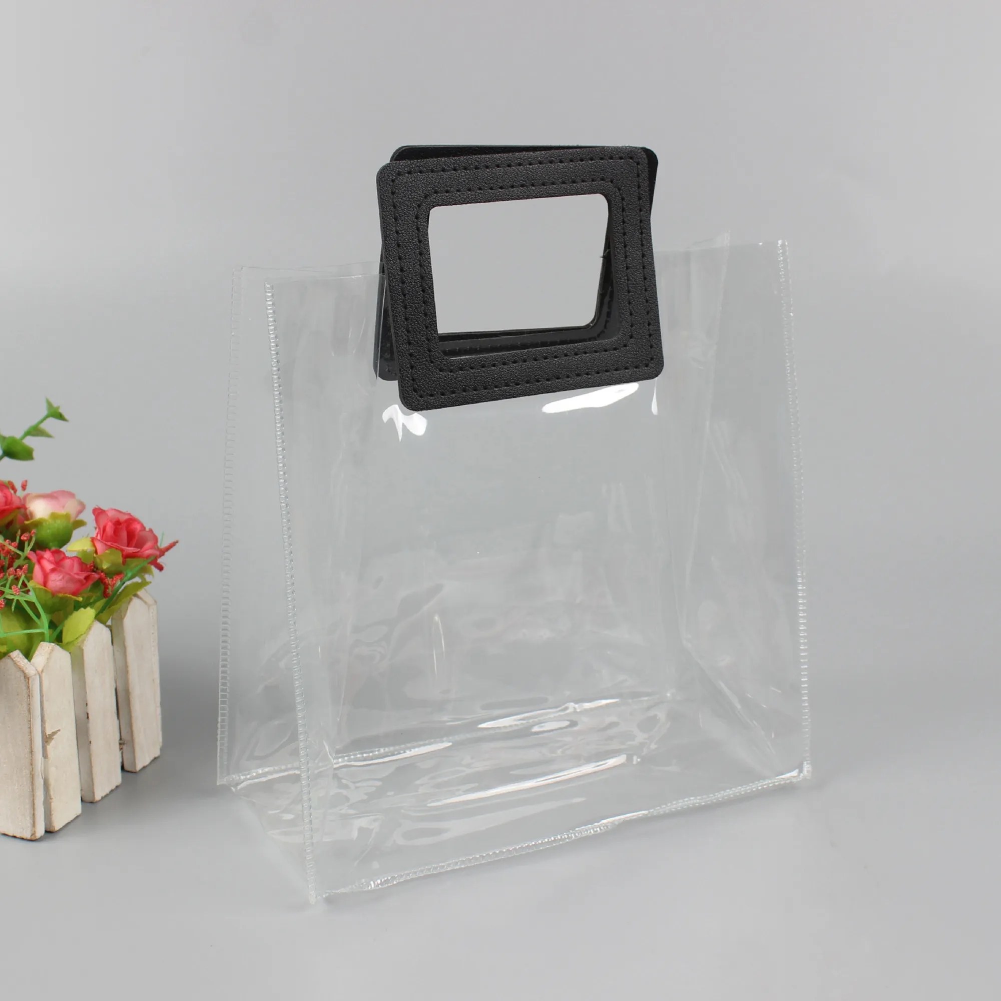 PVC Clear Gift Wrap Tote Bag With Handle 7