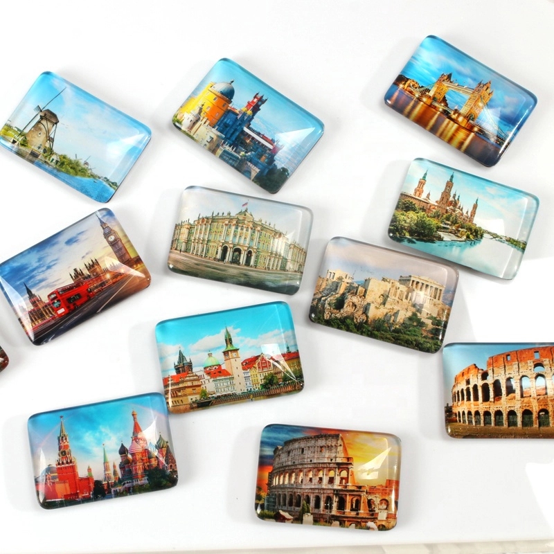Rectangle crystal Glass 3D Fridge Magnet 6