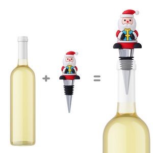 Charming PVC Santa Claus Wine Cork Bottle Stopper 10