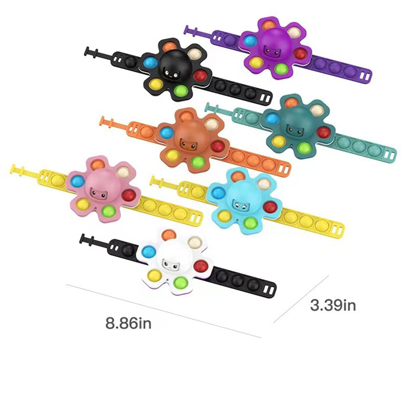 Octopus Pop Fidget Spinners w /Bubble Bracelet 15