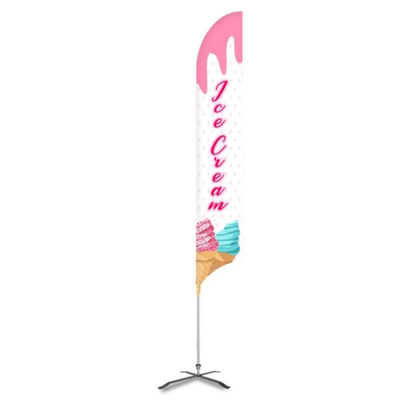 Ice Cream Pre Printed 15' G7 Feather Flag White 2