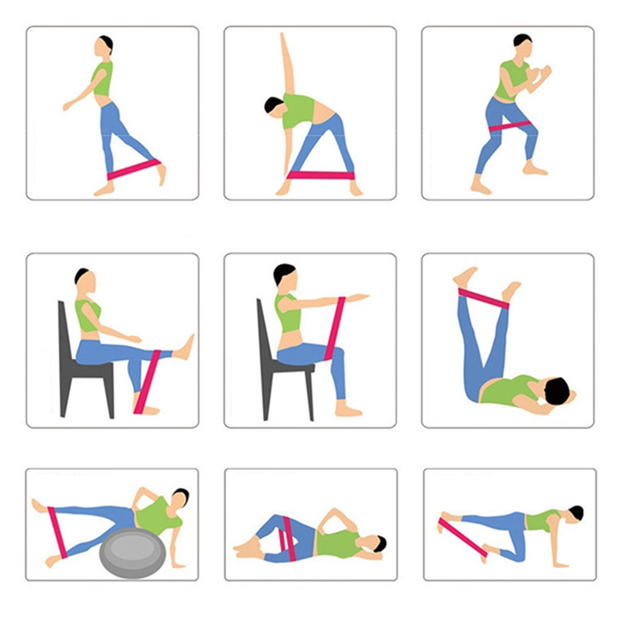 5 PCS TPE Fitness Resistance Bands Exercise 9