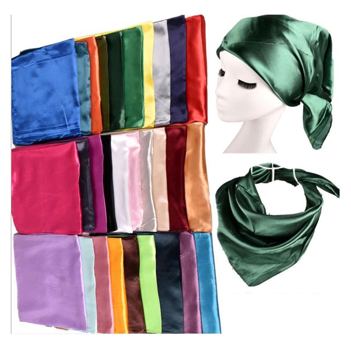 Satin Pocket Square Wedding Party Solid Handkerchief 4