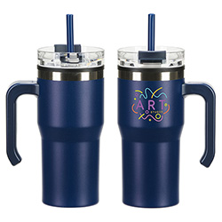 Outback 20 oz Stainless Steel/Polypropylene Mug with Lid and Straw 9