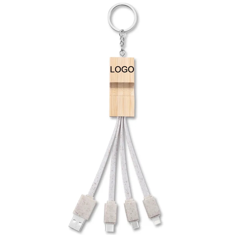 Custom Bamboo Charging Cable w/ Phone Stand 3