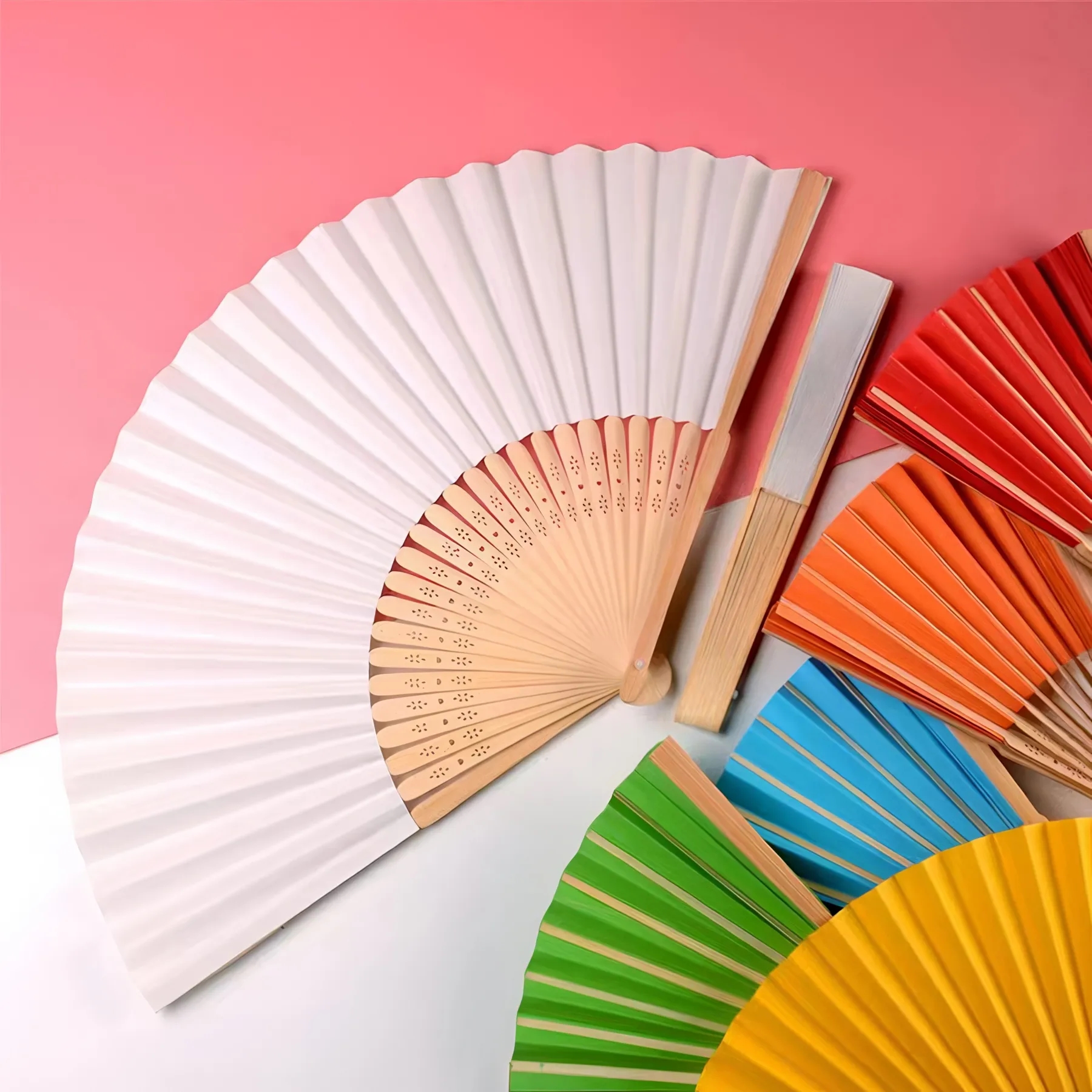 Bamboo Handheld Paper Fan 4