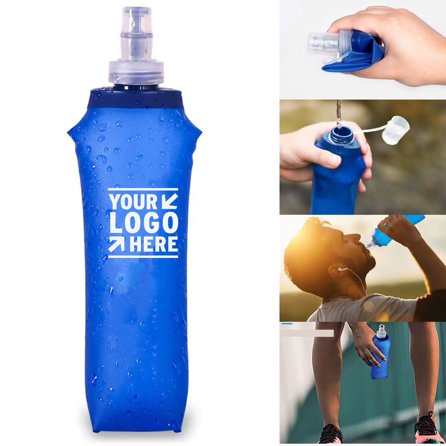 8 oz 250 ML Foldable TPU Outdoor Sport Water Hydration Bottle 2