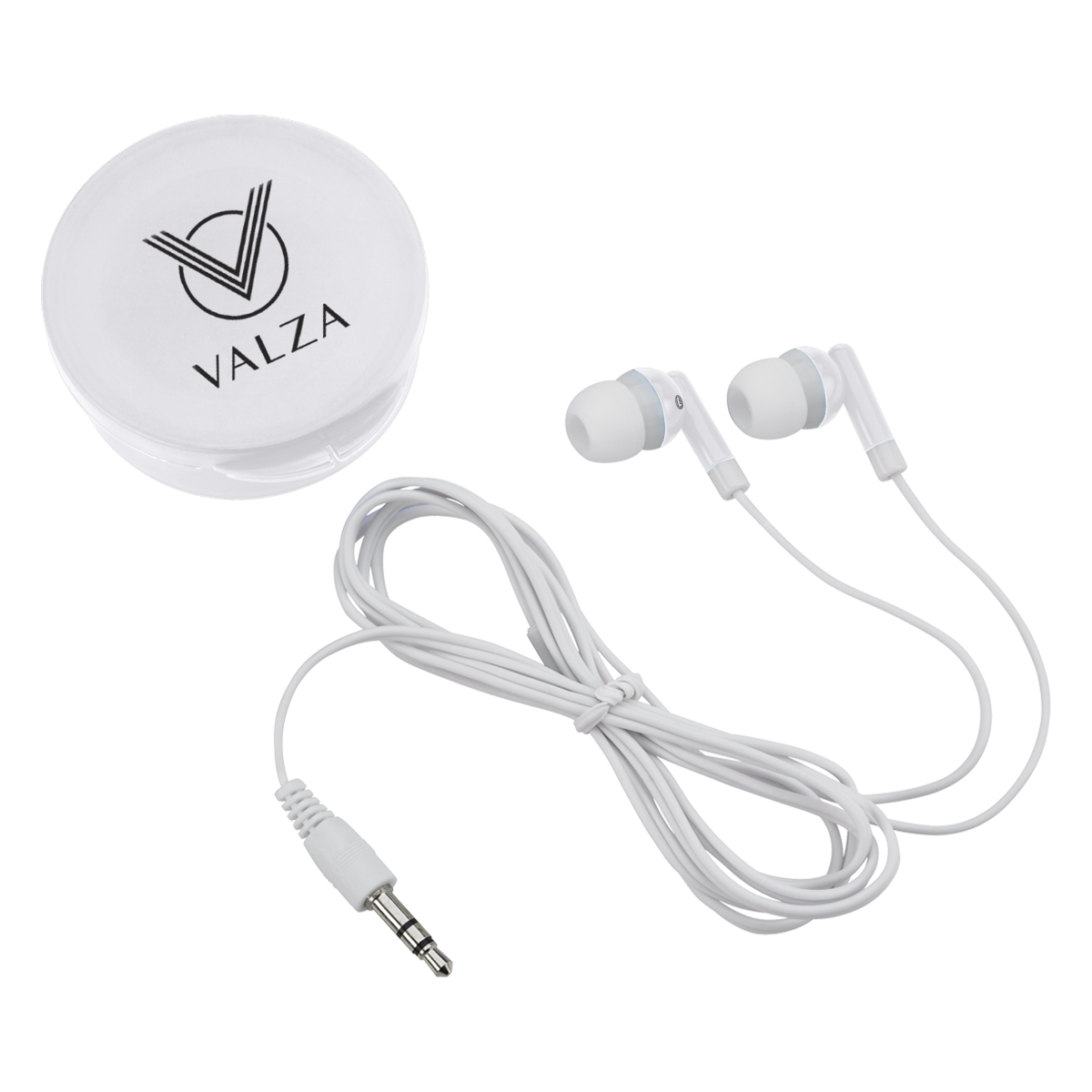 Earbuds In Round Plastic Case 3