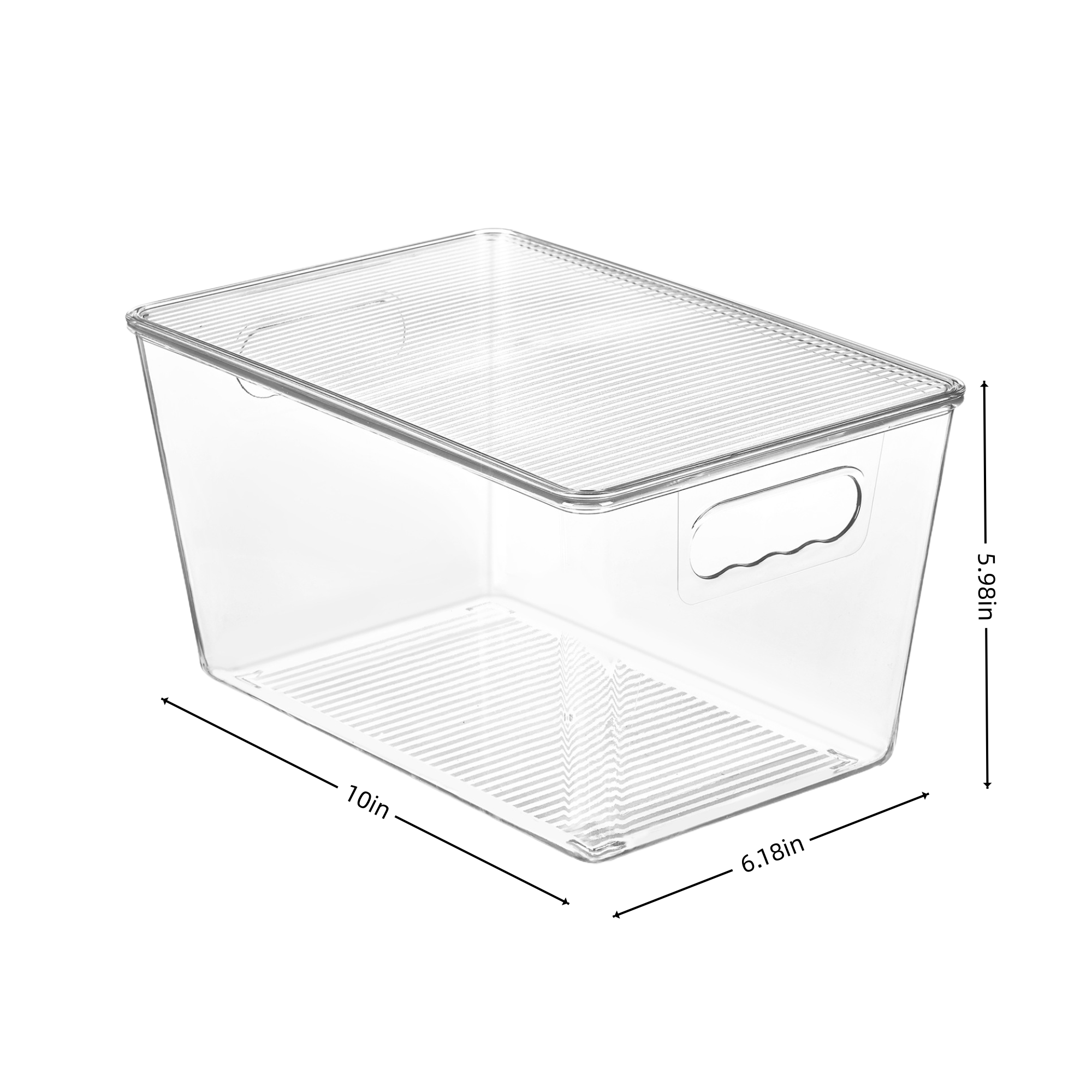 4-pack transparent stackable storage boxes with lids 1