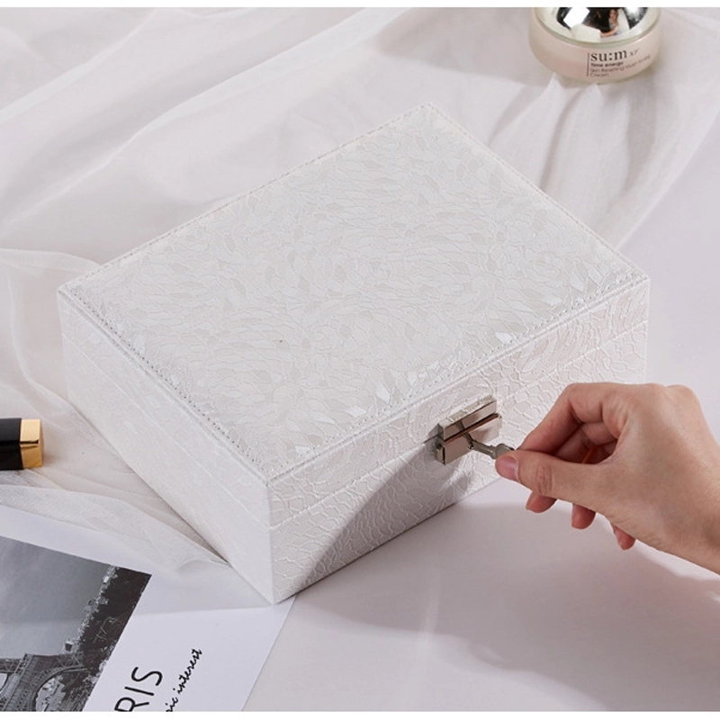 Custom Multi-Layer Jewelry Storage Organizer Box with Lock 12