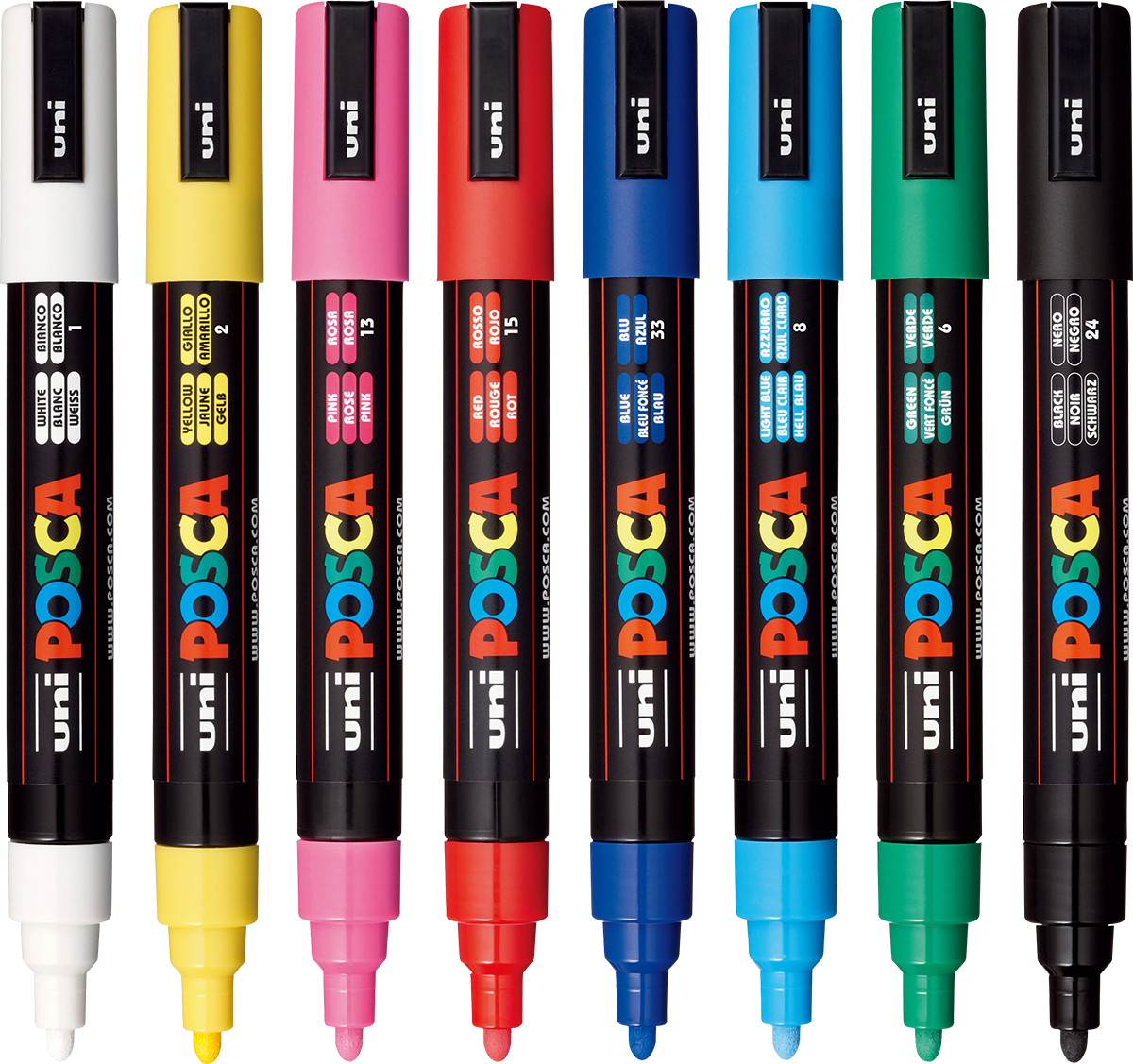 POSCA 8 Piece Basic Marker Set with Bag - Medium 1