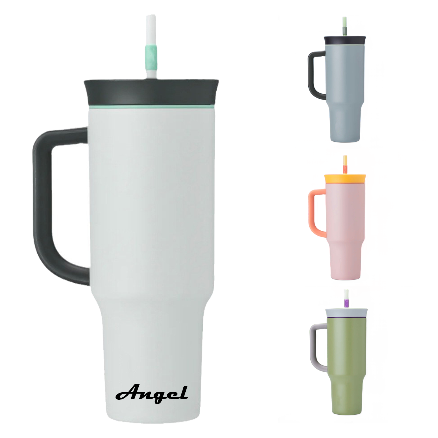 24 Oz Leakproof Insulated Tumbler With Straw Handle 1