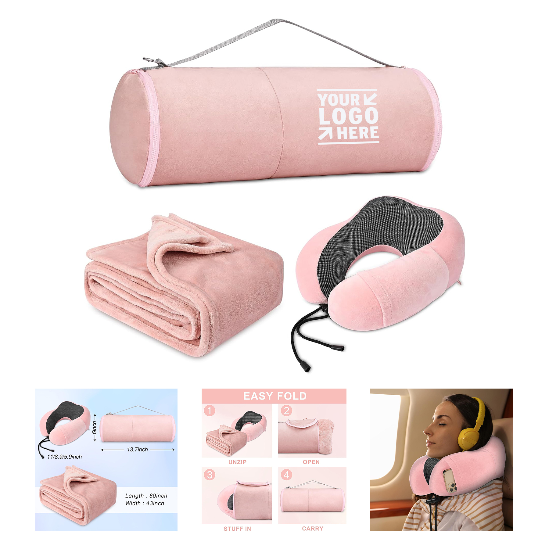Neck Pillow Travel Blanket