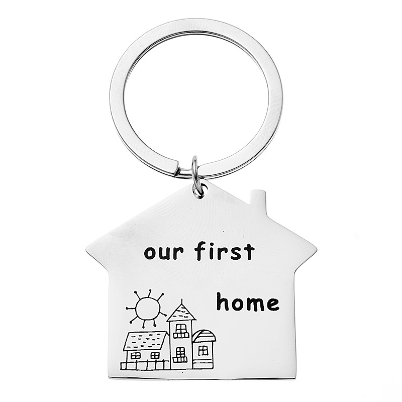 House Shaped Metal Keychain 1