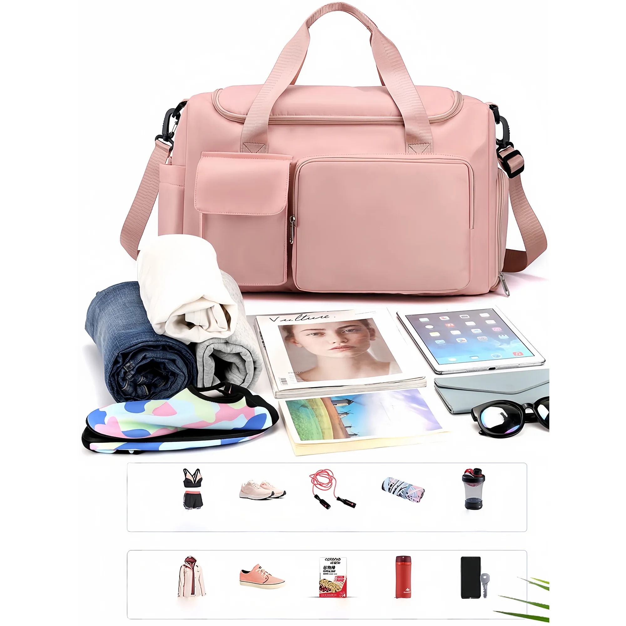 Large Waterproof Duffel Bag For Gym Yoga Swim Travel 6