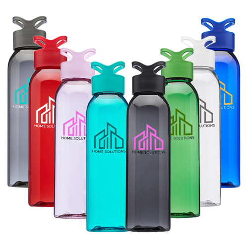 Plastic Gym Water Bottles - Carrying Loop Cap, 22 oz. 3