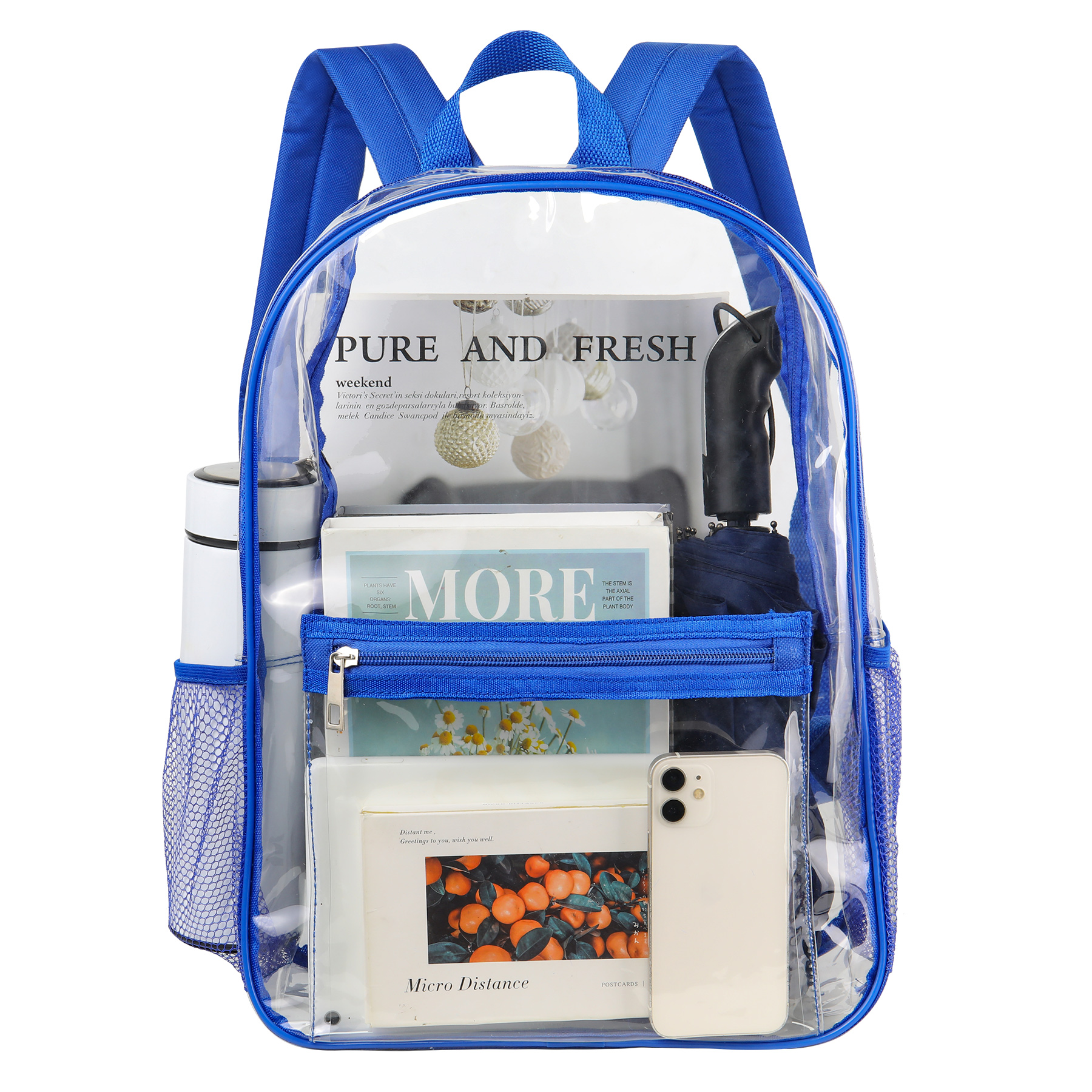 Heavy Duty Security Clear PVC School Backpack(Ocean) 10
