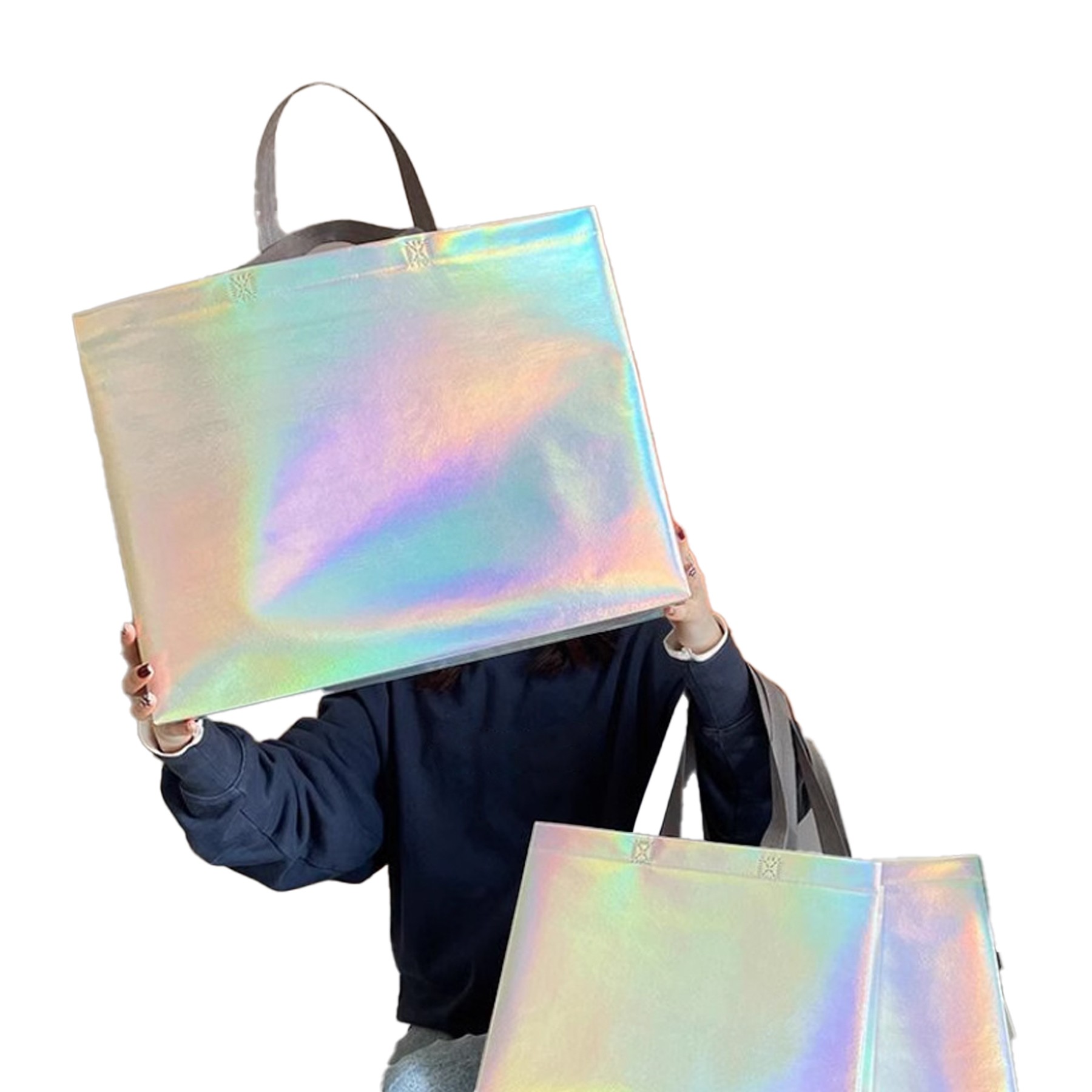 Glossy Reusable Laser Dazzle Laminating Grocery Bags 2