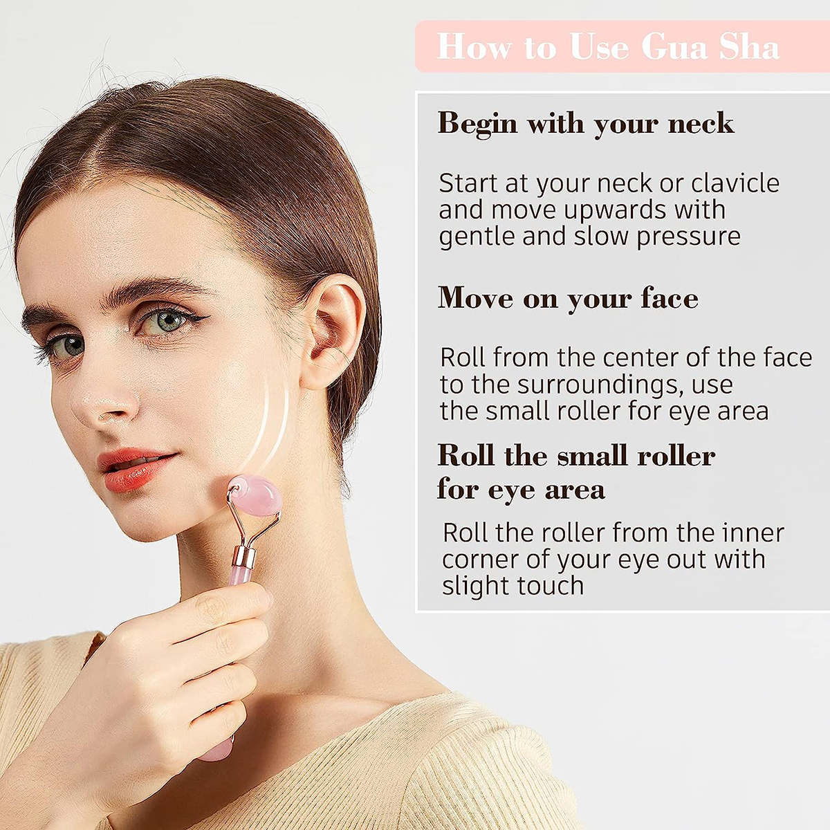 High Quality Jade Face Roller and Gua Sha Gift Set 7