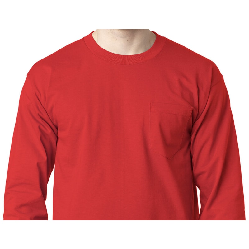 Bayside Adult 6.1 Oz., 100% Cotton Long Sleeve Pocket T-Shirt 2