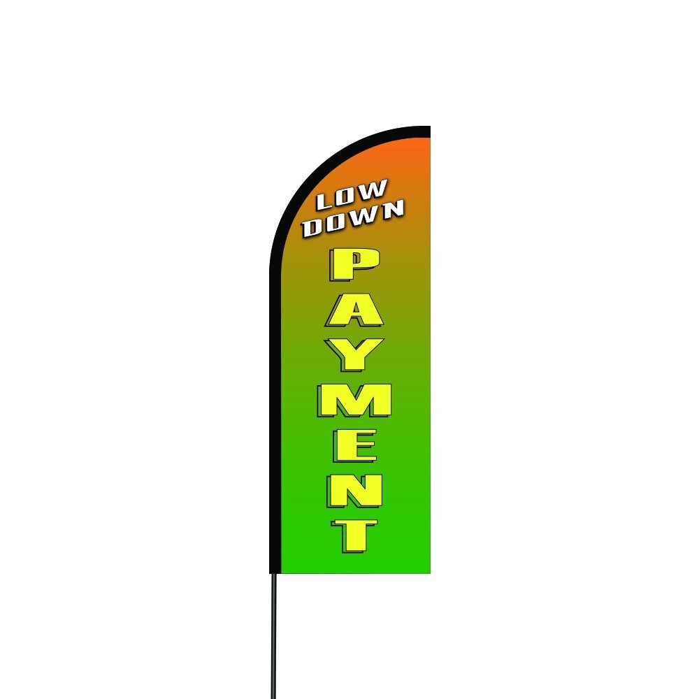 Low Down Payment Flag Kit 11' Feet Feather Flag Sign feather banners Outdoor Banner 2