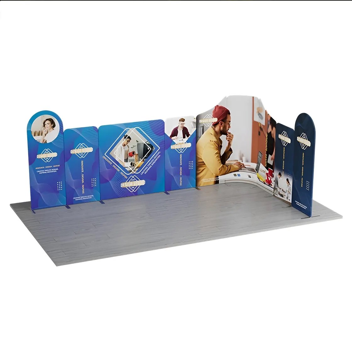 20ft Magnetic Modular Fabric Displays - L Shape 3