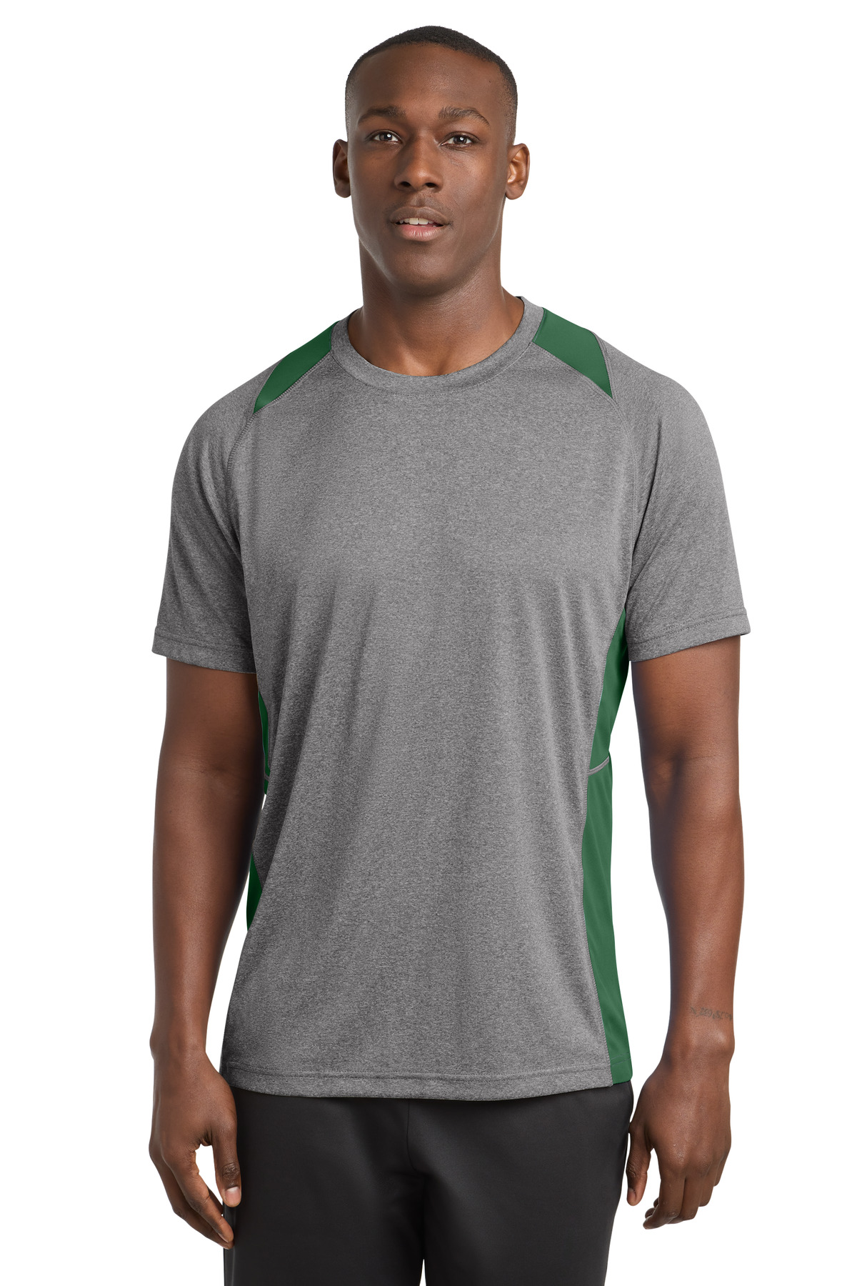 Sport-Tek Heather Colorblock Contender Tee. ST361 80