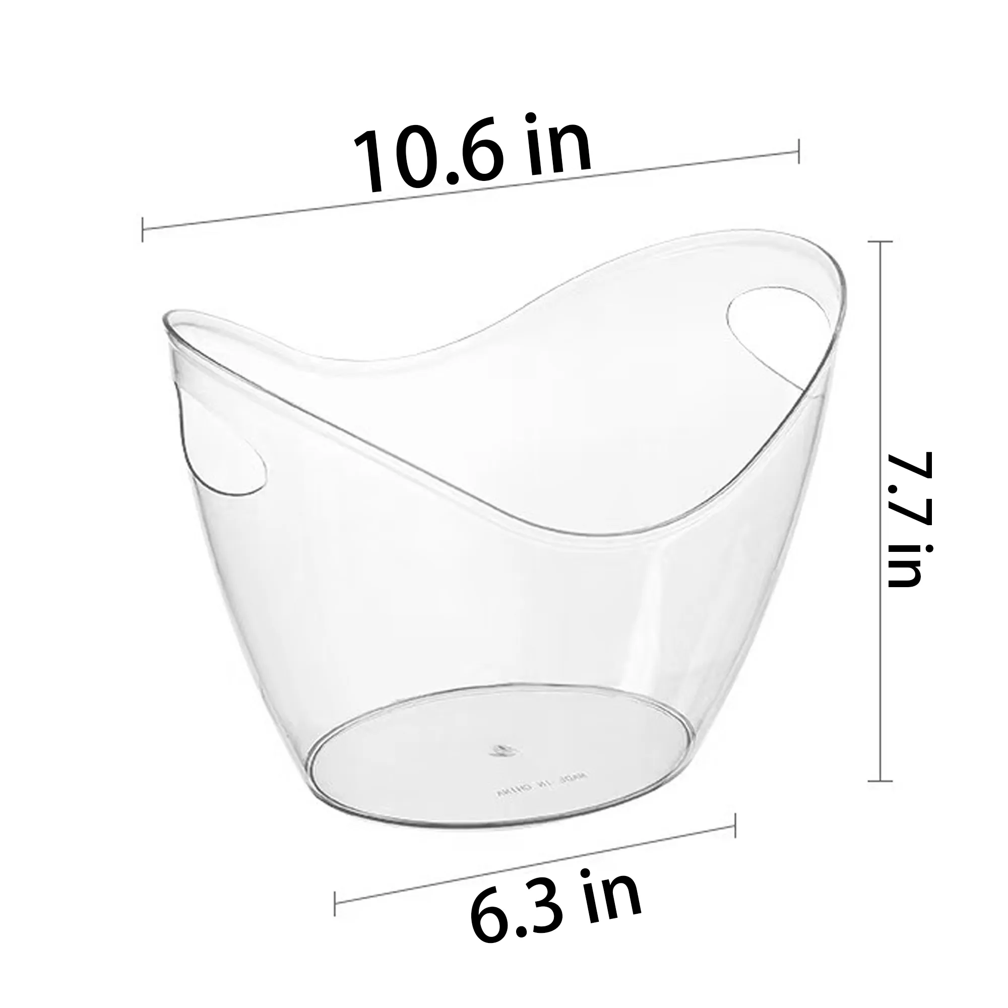 MOQ 20 Acrylic Ice Bucket 4L for Drinks & Storage 3