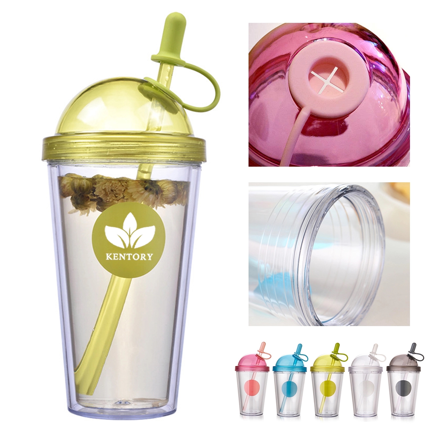 Plastic Cups Tumbler With Straw And Lid 2