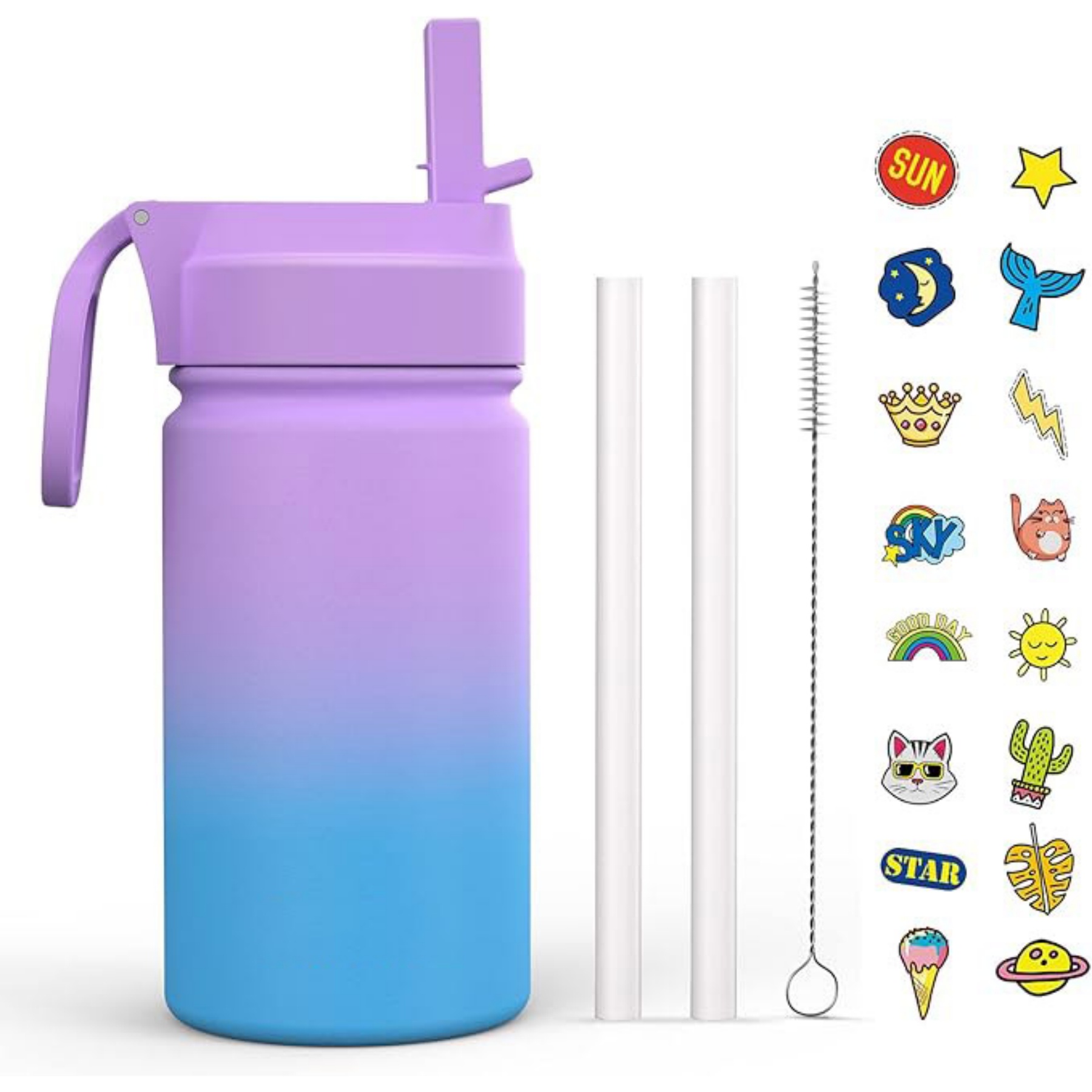 12oz Stainless Steel VacuumStraw Water Bottle 3