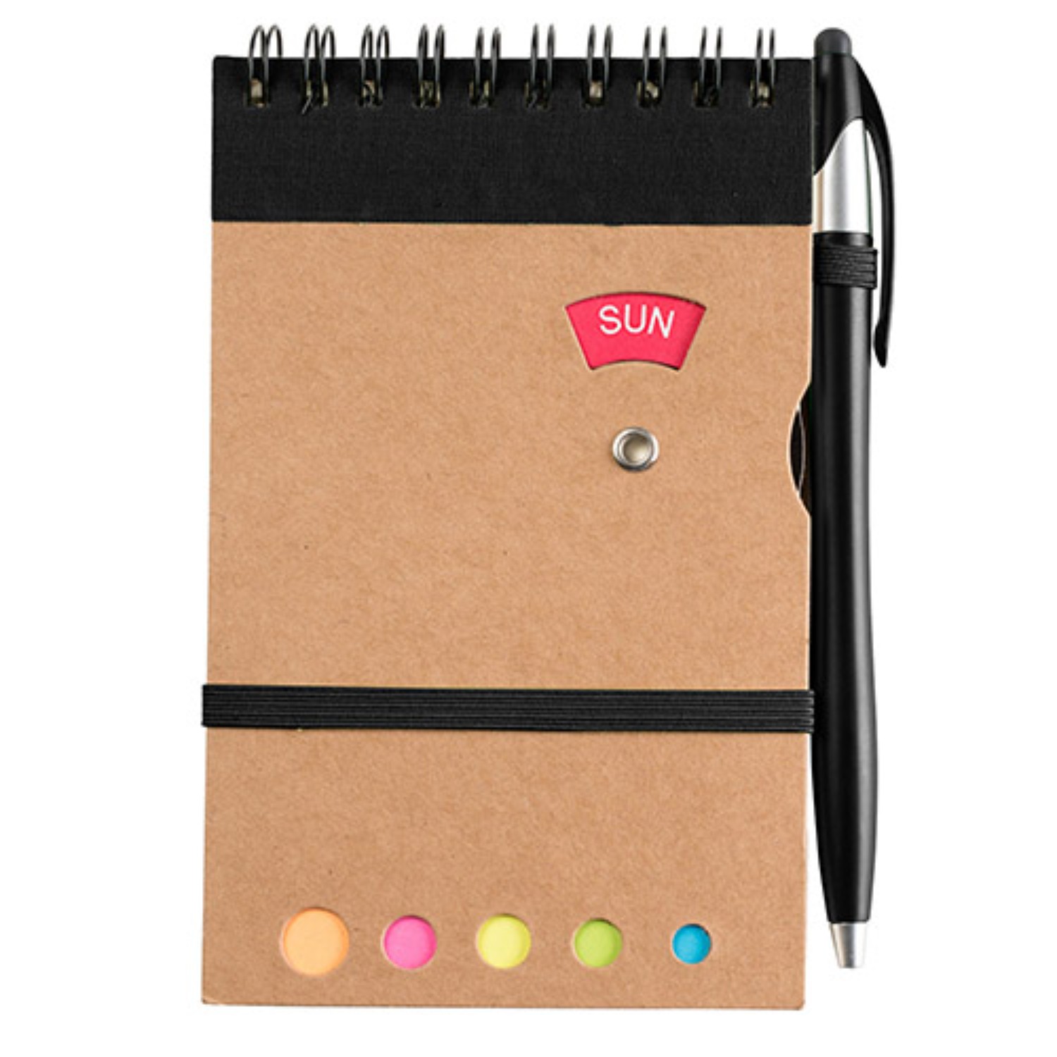 Jot & Go 3.75 x 5.75 Cardboard Spiral Journal with Pen (CLOSEOUT) 10