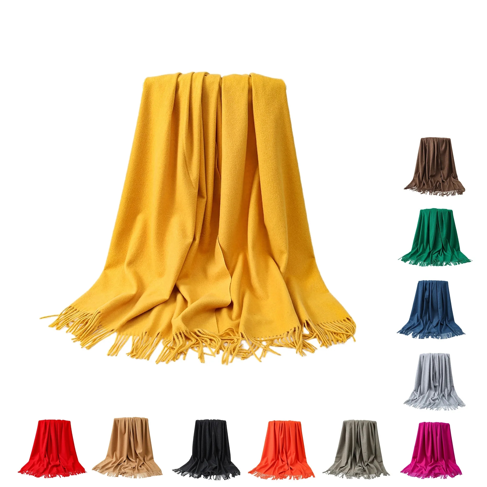 Warm Soft Wool Solid Knit Scarf Winter Scarf 11