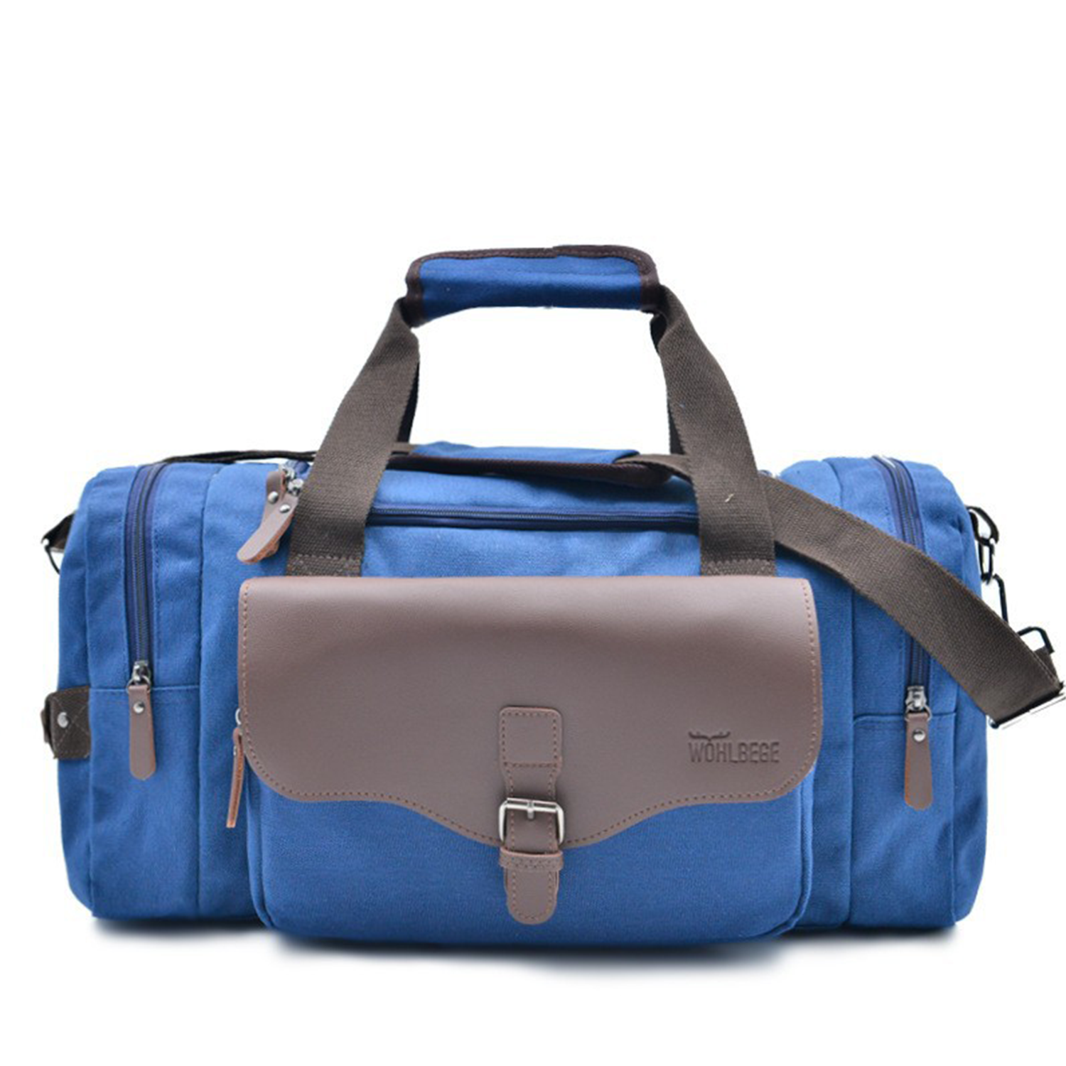 Deluxe canvas pu leather shoulder strap Travel Duffel Bag 8