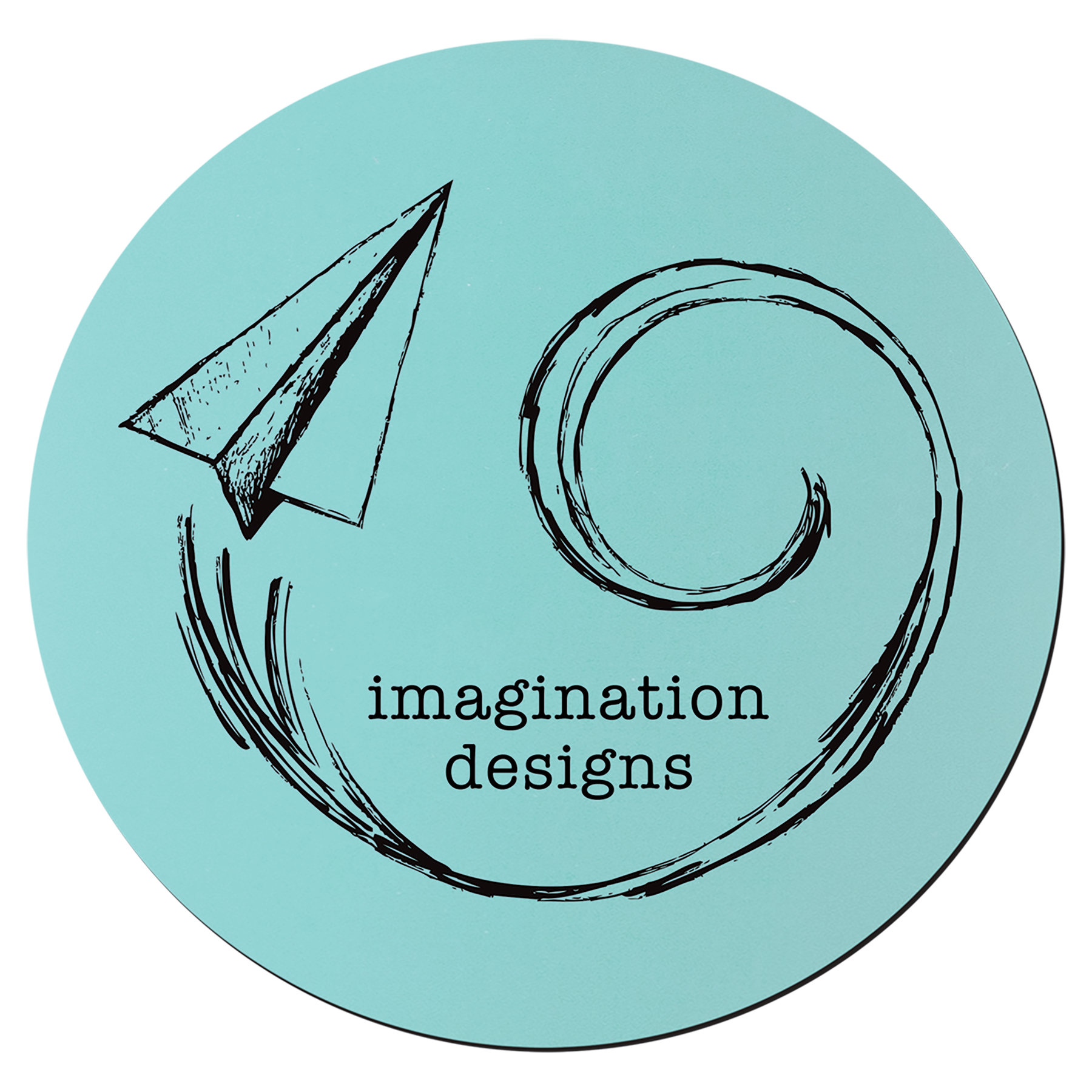 3 3/4" Round Teal/Black Silicone Coaster 2