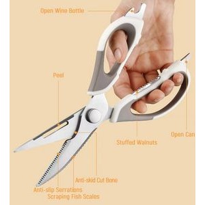 Household Fish Poultry Separable Colorful Magnetic Fridge With Sheath Kitchen Scissors 2