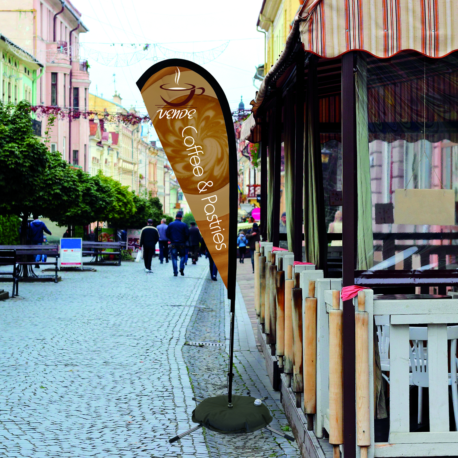 6' Premium Teardrop Sail Sign Kit (Double-Sided with Scissor Base) 2