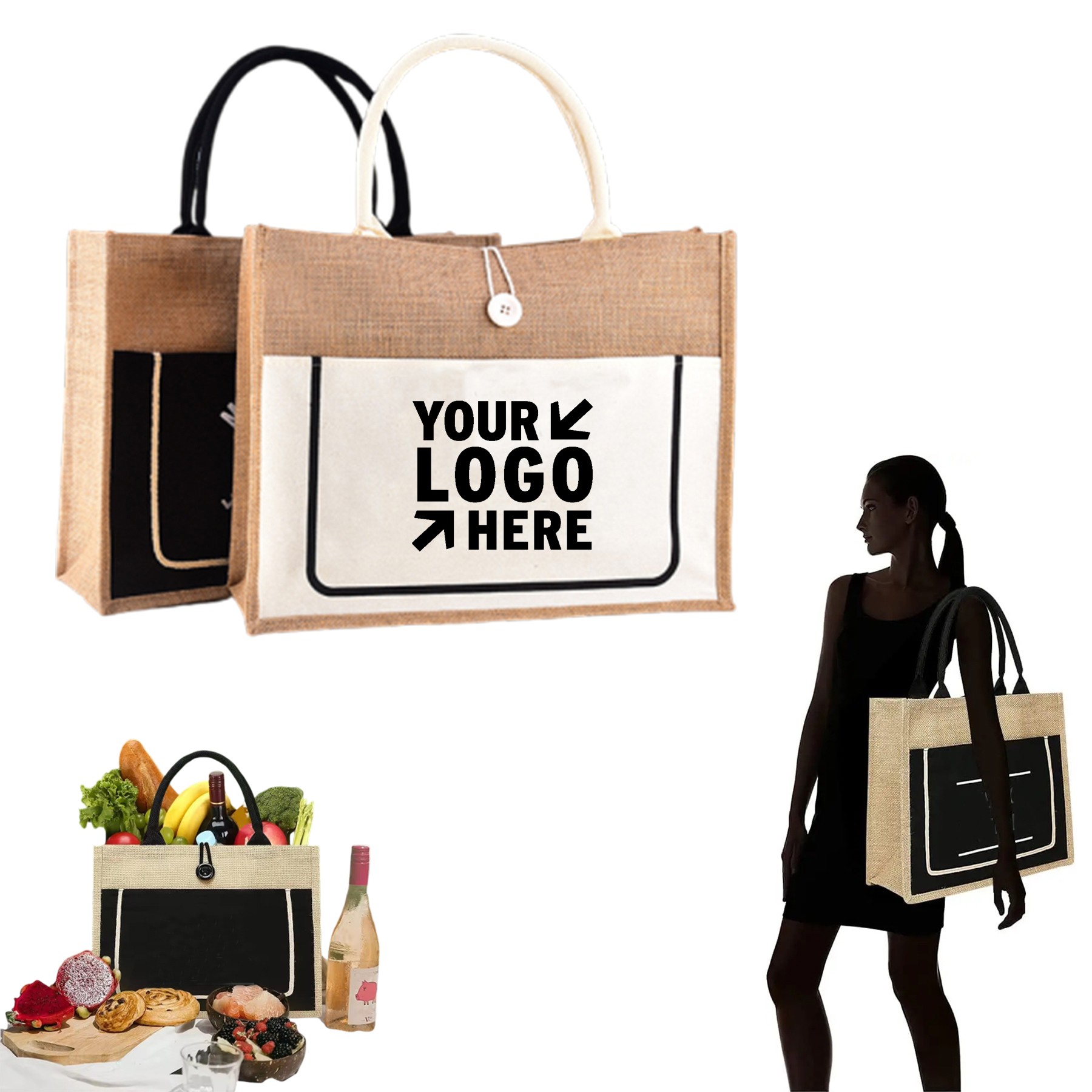 Burlap Tote Bag