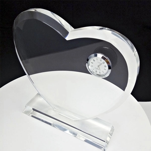 Heart shaped Crystal Clock Trophy 5