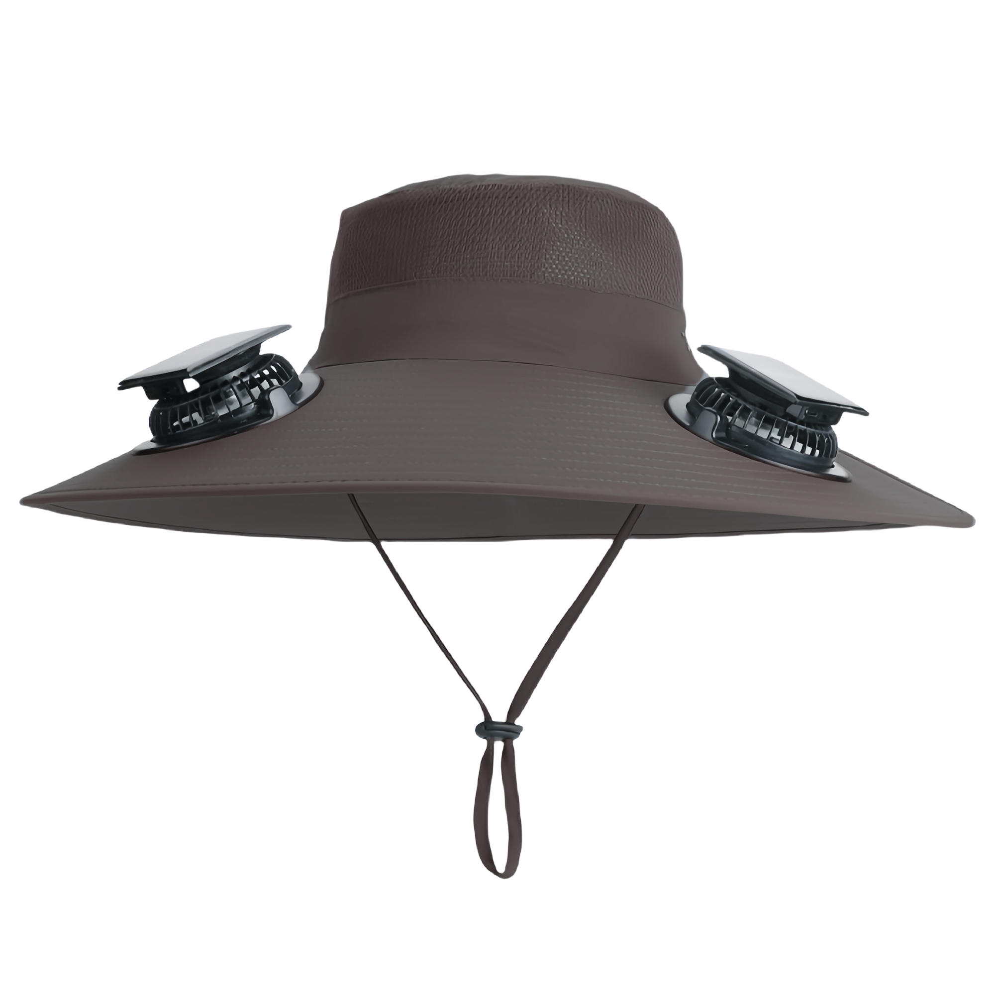 Summer Solar Dual Fan Hat for Outdoor Hiking Fishing Sun Protection Wide Brim Quick Dry Waterproof. 5