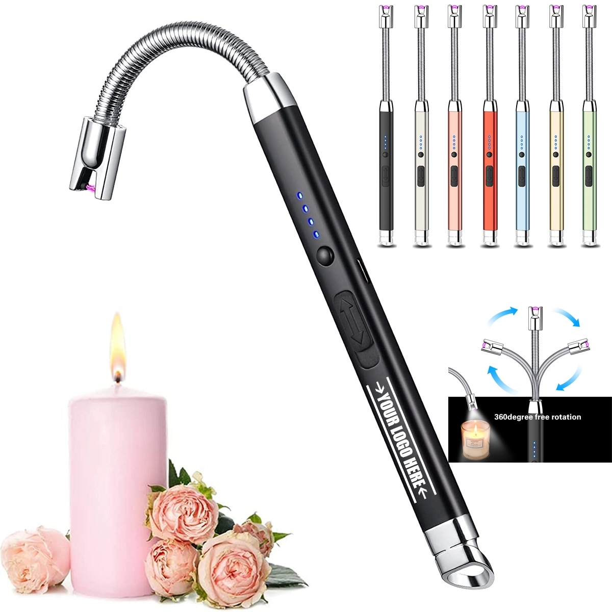 Usb Rechargeable Boonfire Lighter With Led Light 5