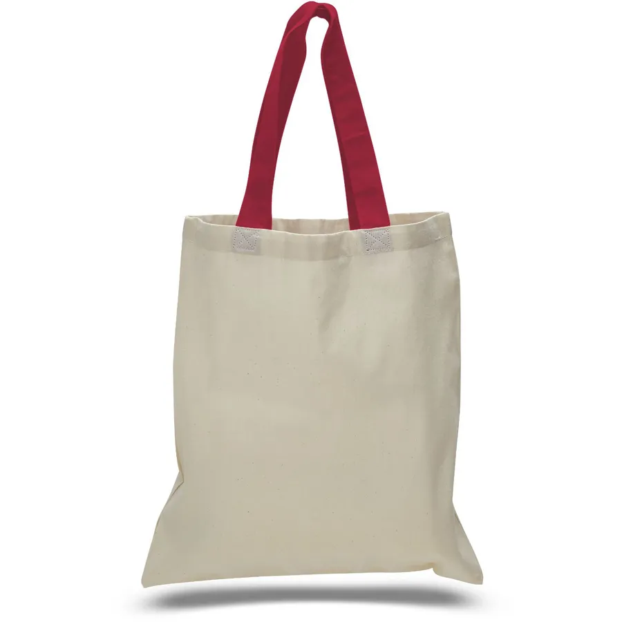 Value 6 oz Cotton Canvas Tote Bag - Contrasting Handle - 3