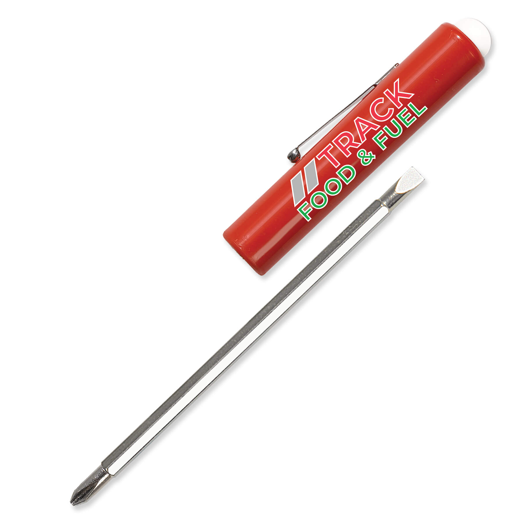 Jumbo Pocket Screwdriver Reversible Flat Blade + Button 48