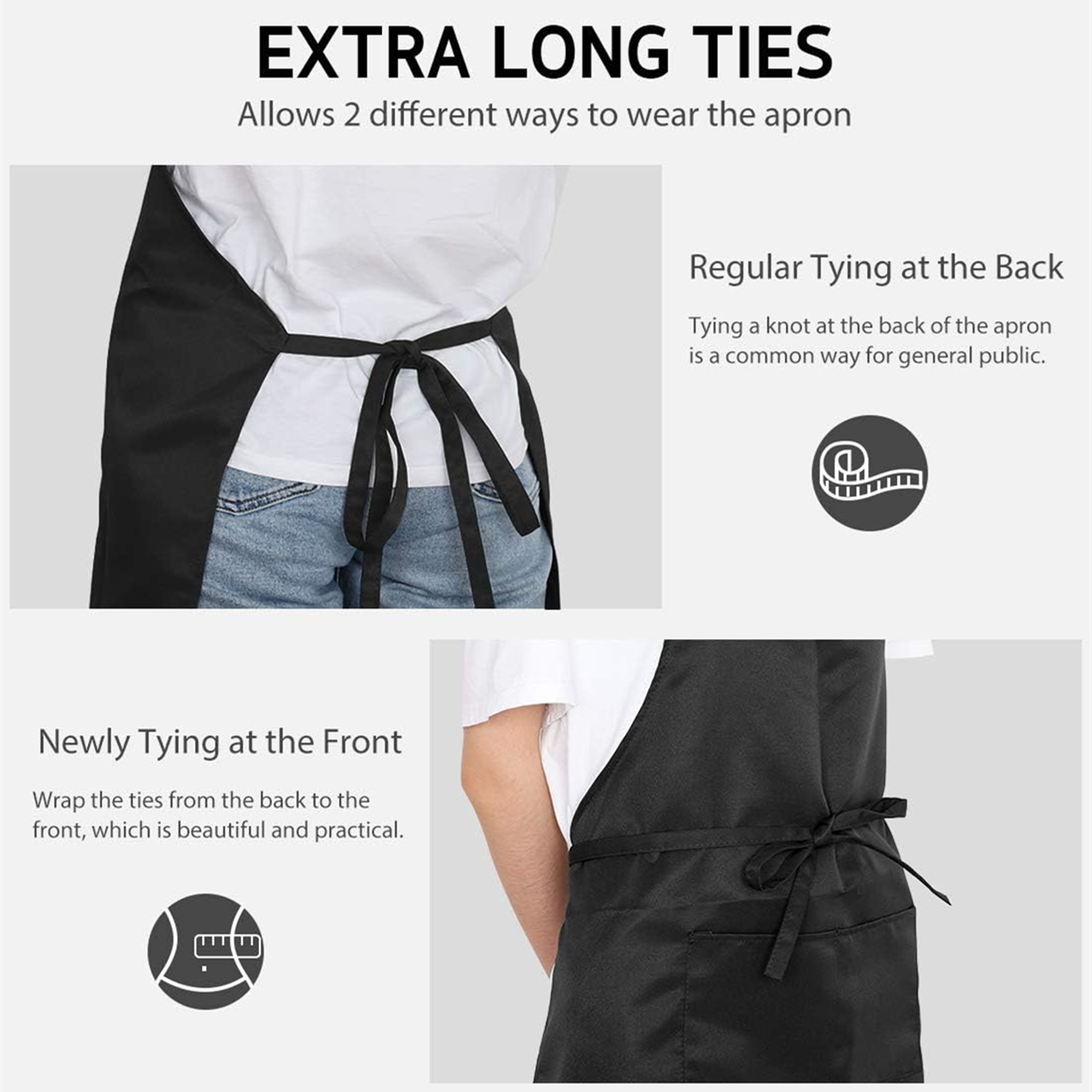 Waterdrop Resistant Adjustable Bib Apron With 2 Pockets 4