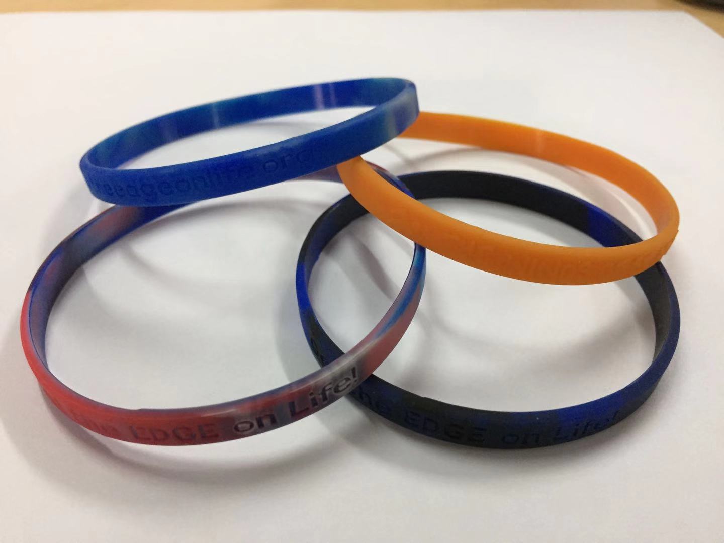 1/4" Swirl Debossed Silicone Wristbands - Thin Bands 1