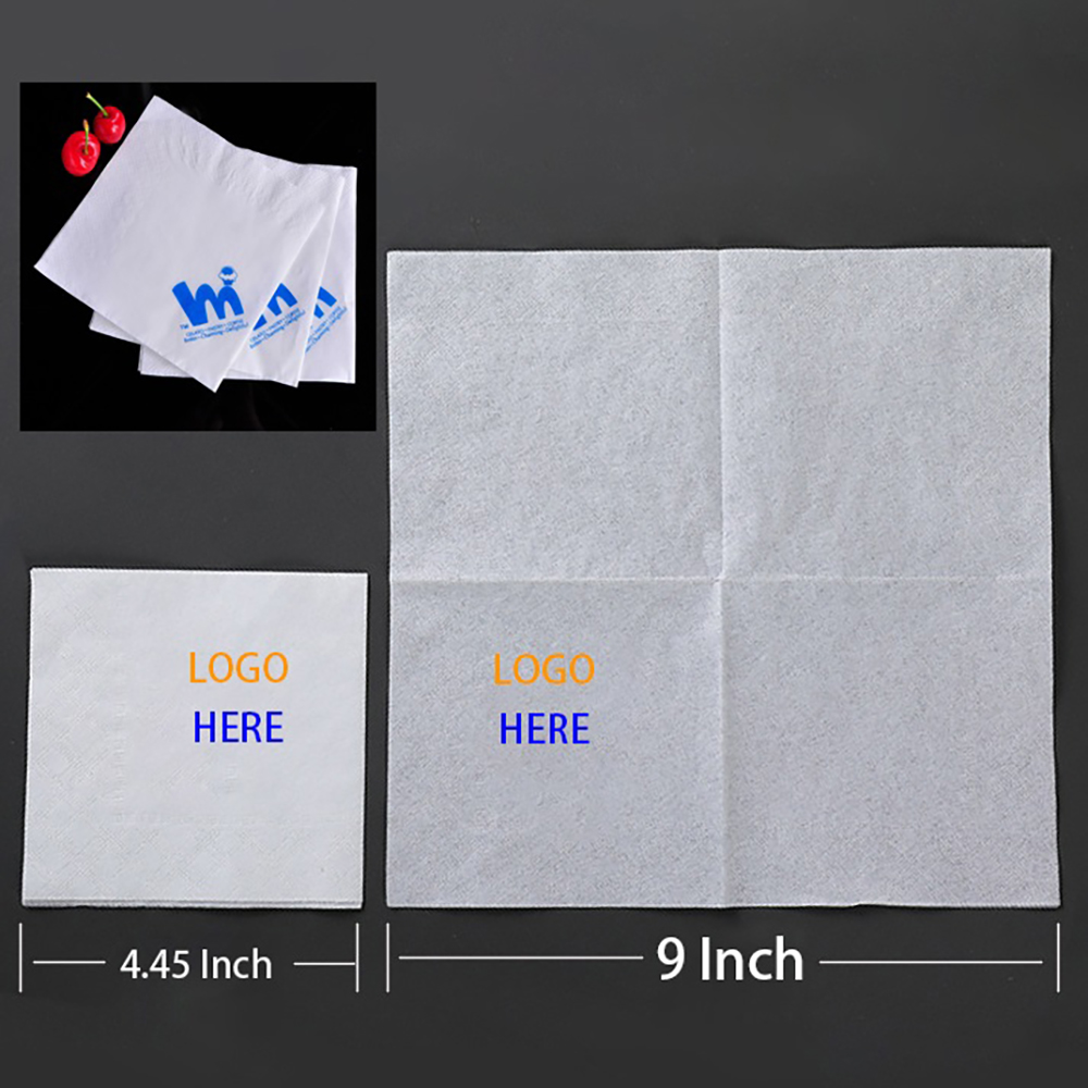 2 layers 9" x 9" Facial-grade White Napkins 2